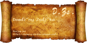 Demény Zsóka névjegykártya